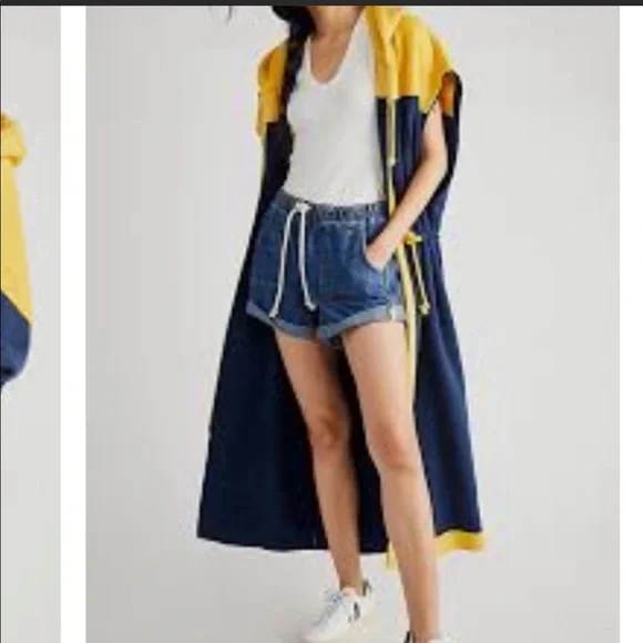 NWOT Free People Cool Cool Fleece Hoodie Sweatshirt Maxi Shirt Vest Dress Z244-0 - Picture 4 of 8